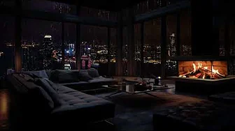 Relaxing City Rain & Fireplace Crackles – Perfect Ambience for Sleep 🌧️🔥