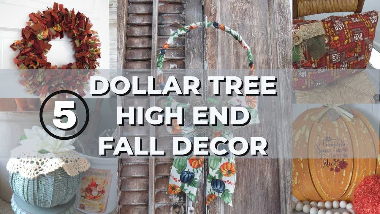 5 DOLLAR TREE HIGH END FALL DECOR DIYS~EASY TO MAKE FALL DIYS - YouTube