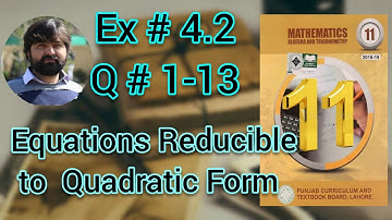 Mathematics 11 Exercise 4.2 Solutions of the equations reducible to quadratic form