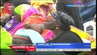 President Kenyatta and his deputy Ruto leads the "Ocampo 6" to a thanksgiving rally in Nakuru