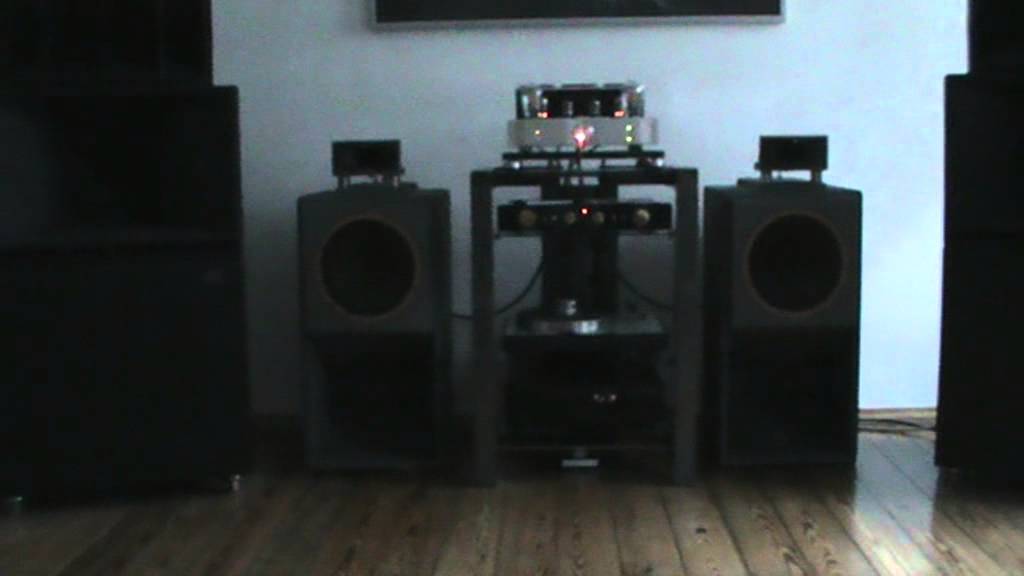 Homemade Fullrange Horn Speakers driven by Cayin 300b Single ended