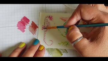 Watercolour, emboss resist technique with Stampin Up Field of flowers and seaside notions