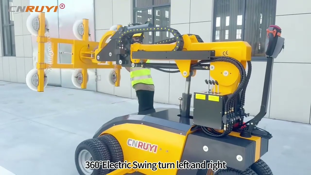 Big Front Wheels Manual 500/600kg Load Capacity Glass Vacuum Lifter Robot Suits All Terrain