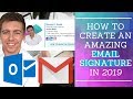 How To Create A Professional Email Signature - Logo, Social Icons & CTA links (Outlook + Gmail) 2020