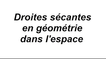 Intersection de droites dans l