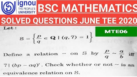 Bsc Mathematics | IGNOU | MTE06 | Abstract Algebra | JUNE TEE 2020 | Previous year Solved questions