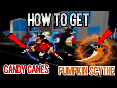 How To Get Pumpkin Scythe And Candy Canes Guns Showcase In Boku No Roblox Remastered Youtube - so i tried to fight santa boku no roblox remastered