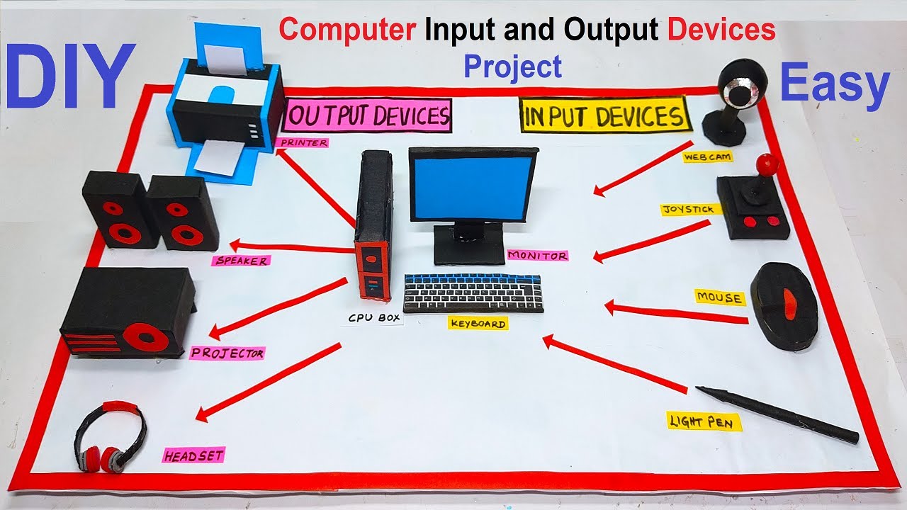 Computer input and output devices project model   diy   simple and easy  howtofunda
