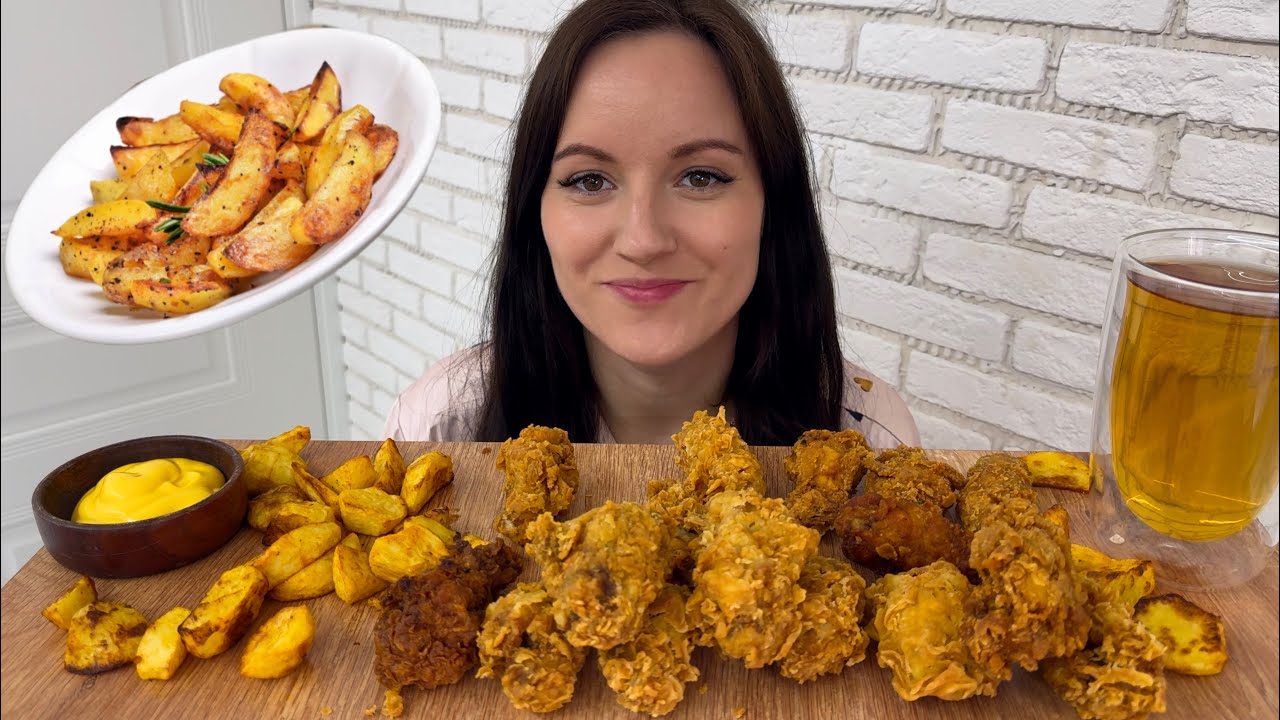 МУКБАНГ ОСТРАЯ КУРОЧКА ДОМАШНЯЯ КАРТОШКА ПО-ДЕРЕВЕНСКИ