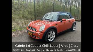 Mini Cabrio 1.6 Cooper Chili| Leder | Airco | Cruise | NAP | APK 2027
