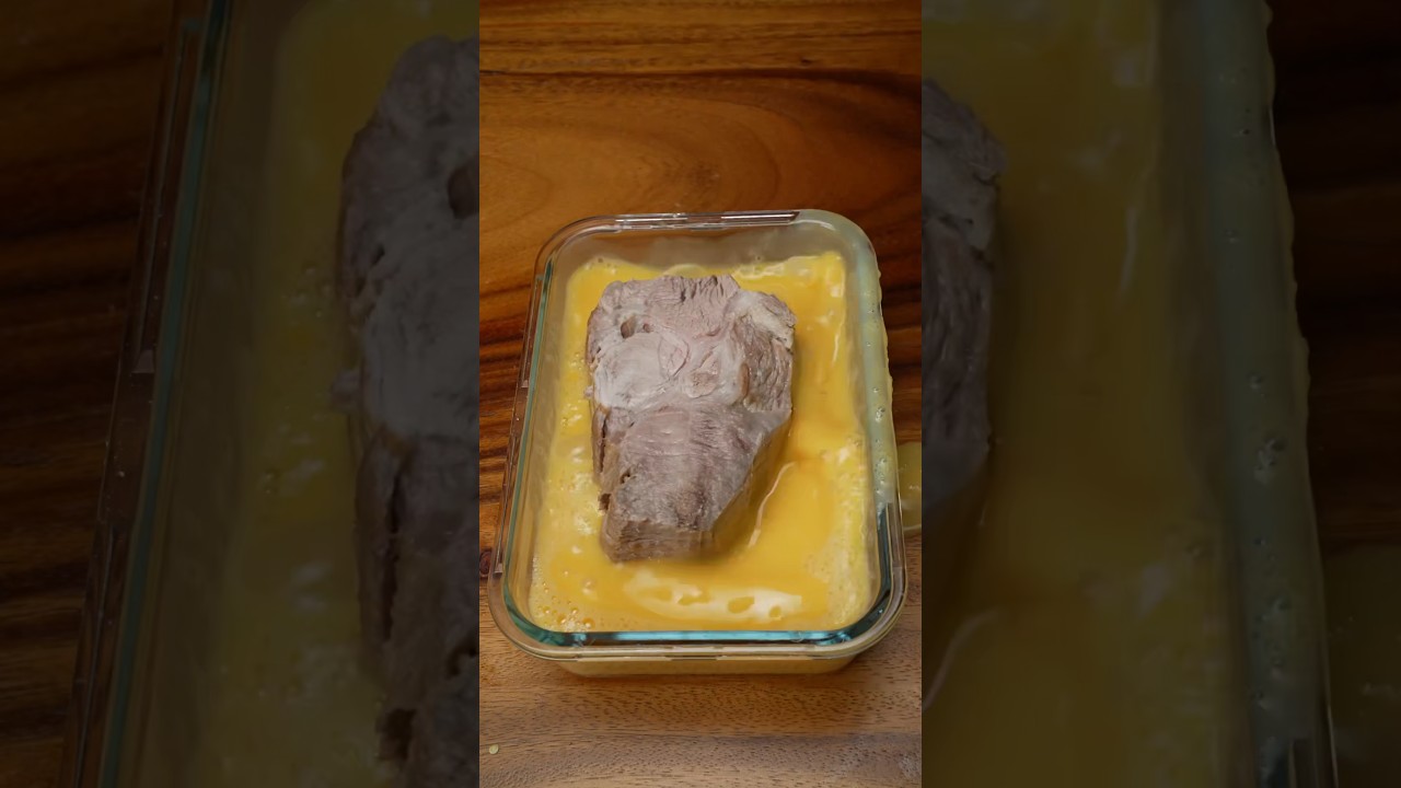 ข้าวหน้าหมูทอดทงคัทสึยักษ์ #shorts #ASMR