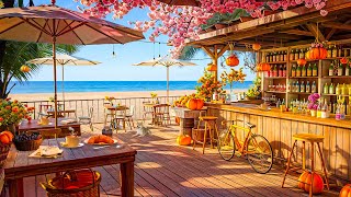 Morning Summer at Tropical Beach Cafe Ambience ☕ Positive Bossa Nova Music & Ocean Waves for Relax