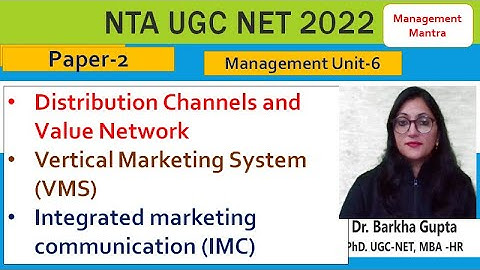 Distribution Channels and Value Network,  VMS , Integrated marketing communication (IMC), Dr. Barkha