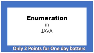 Enumeration in JAVA