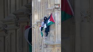 Palestinian flag raised at Londons Big Ben as protester climbs iconic tower