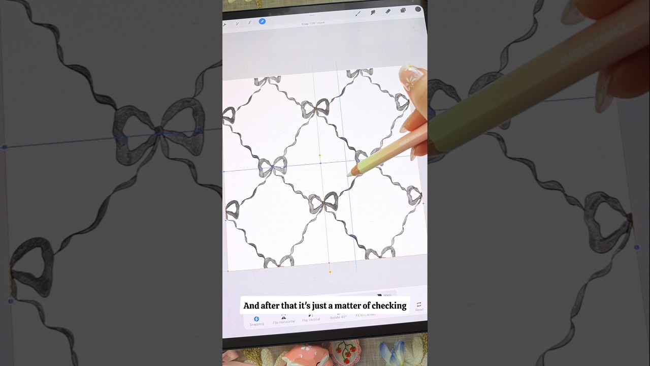 Нарисуйте узор «ромб-бантик» в стиле Лорен! 