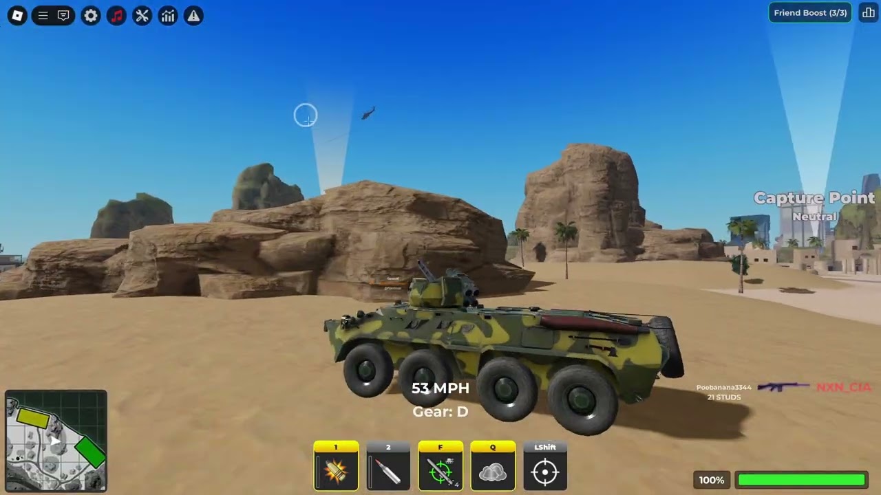Destroying server with the new BTR-80 Kilver in War Tycoon