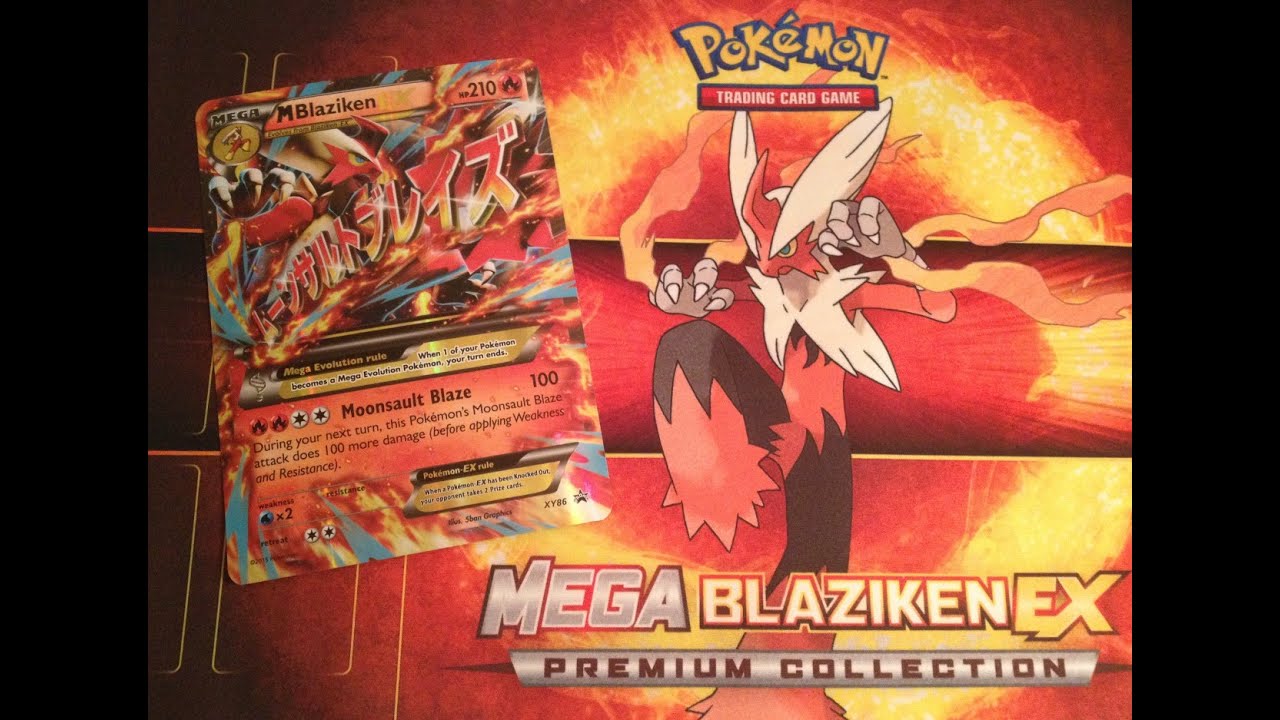 and you can also pick up either the new Mega Blaziken EX or Mega Swampert E...