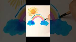 🌈Rainbow/☁️Clouds/⭐️Stars/☀️Sun “Painting” #shorts