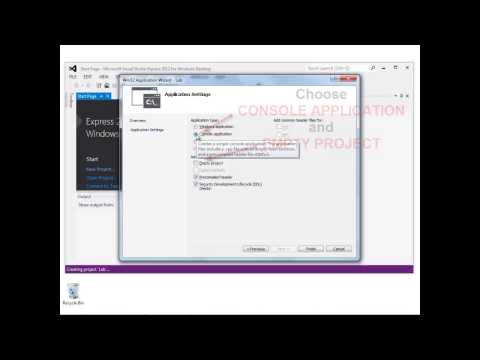 Creating a project using Visual Studio