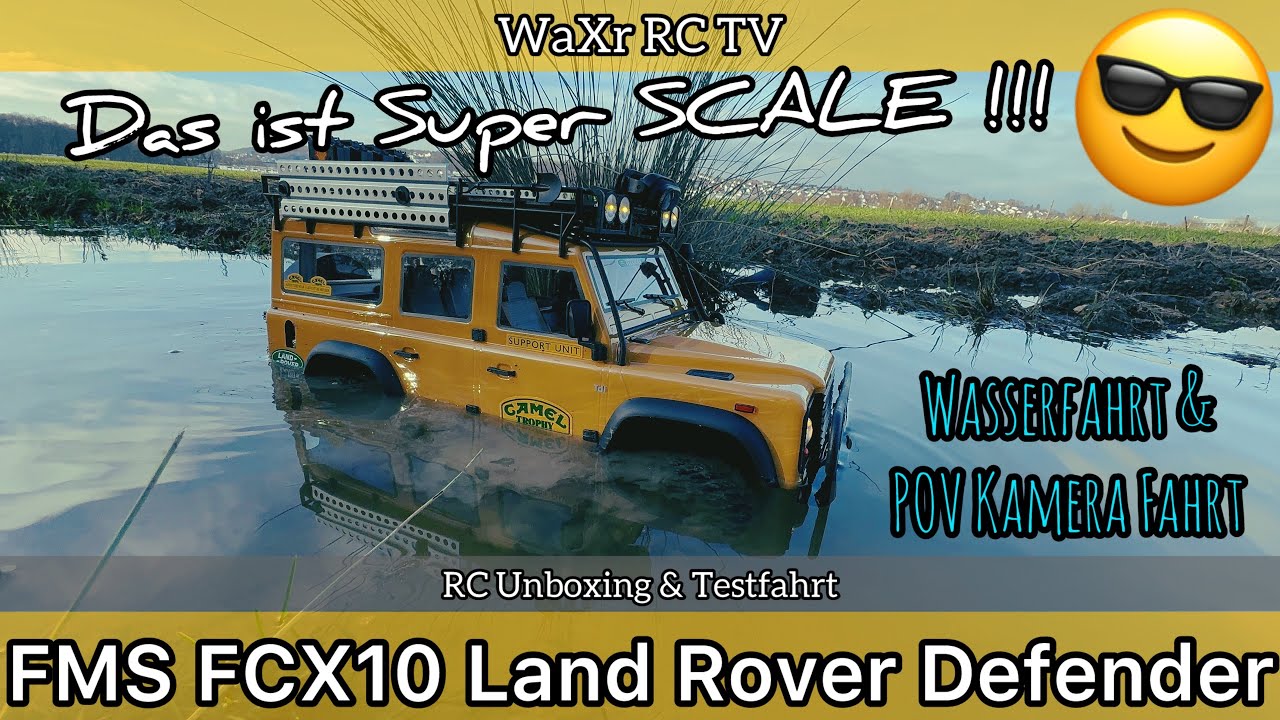 FMS FCX10 Land Rover Defender 1/10 - Das ist Super Scale! RC Unboxing & Testfahrt 