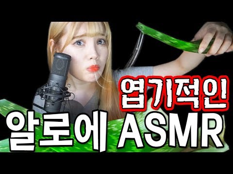 띠미의 엽기적인 병맛 ASMR 껍질 채 먹는 알로에 이팅사운드 [ Aloe eating sound ]