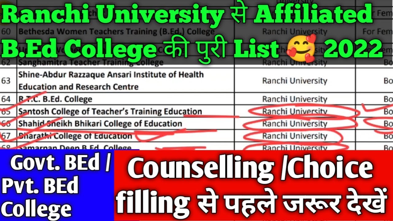 Jharkhand BEd Counselling 2022 🥰II Ranchi University se Affiliated