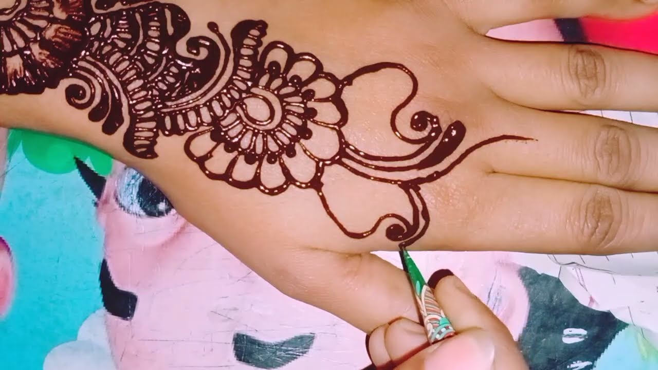 🌸 Simple & Beautiful Floral Mehndi Design | Back Hand Mehndi Full Tutorial