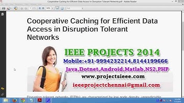 Cooperative Caching for Efficient Data Access in Disruption Tolerant Networks