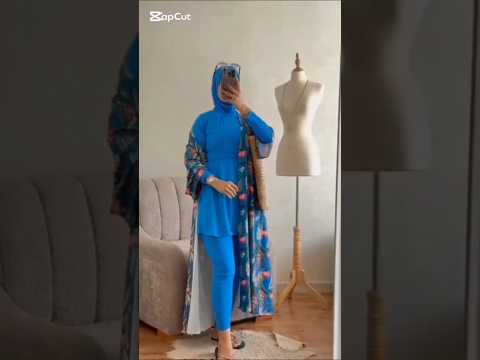 بوركيني لباس البحر محترم 4 قطع 2025  