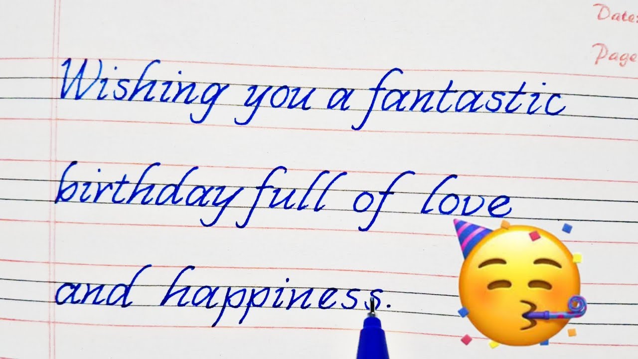 Happy Birthday wishes  || Mono cursive writing practice Handwriting practice English writing skills