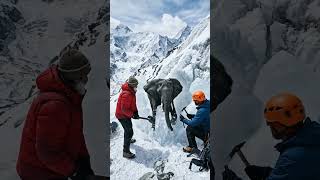 He Saved a Frozen Elephant With a Hammer 😱 #usa #america #shorts
