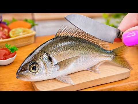 Miniature Seafood Recipe 🐟 How to Cook Caramelized Fish in Clay Pot by Clover Mini Kitchen