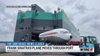 Boeing 707 owned by John Travolta, Frank Sinatra moves through Port of Brunswick