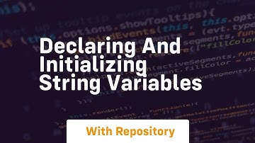 declaring and initializing string variables
