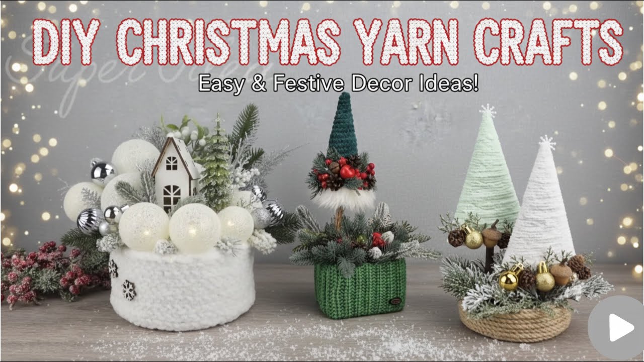 DON'T throw away your leftover yarn! 🧶 Check out these DIY Christmas Decors 🤩