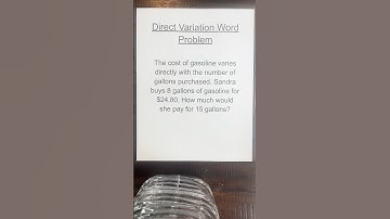 Direct Variation Word Problem #directvariation