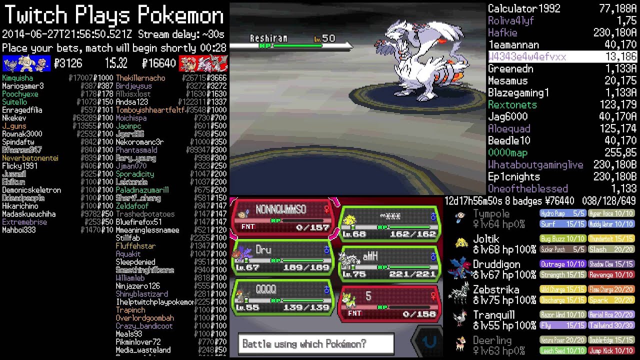 Reshiram Captured - Twitch Plays Pokemon Official Highlights Black