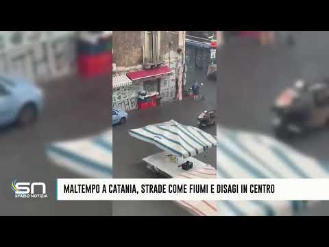 Video Maltempo a Catania, strade come fiumi e disagi in centro