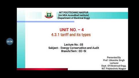 ECA(22525):Lecture 05 - 4.3.1 Tariff and its Types