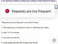 when you have problems with in putting the CDkey having problems like (Requests are too frequent).