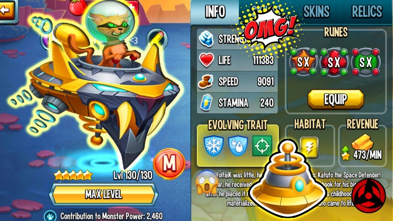 🔴Monster Legends: My New Katufo level 130 review combat Skin Pass Legends