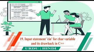 19. Input statement 'cin' for char variable and its drawback in c++ in Urdu and Hindi