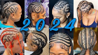 2024 New &amp; Latest Cornrow Braids/Braided Hairstyles For Black Women | Cute  #braidshairstyles