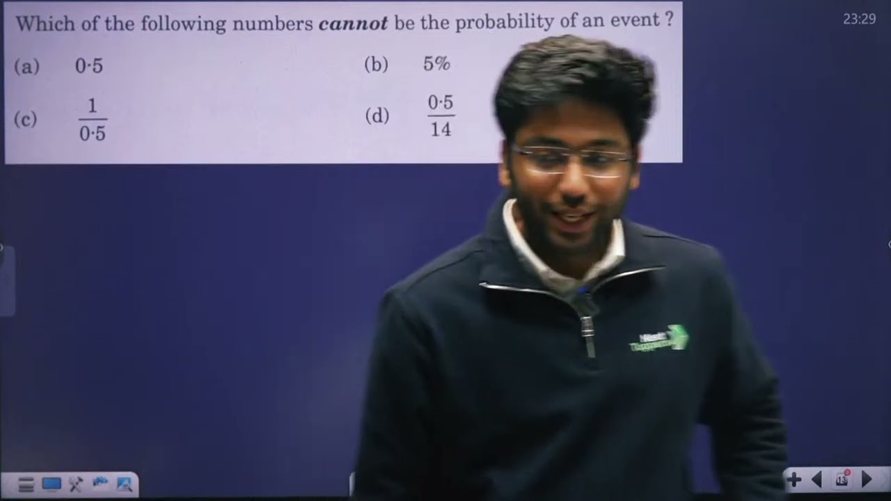 Which of the following number cannot be the probability of an event ?