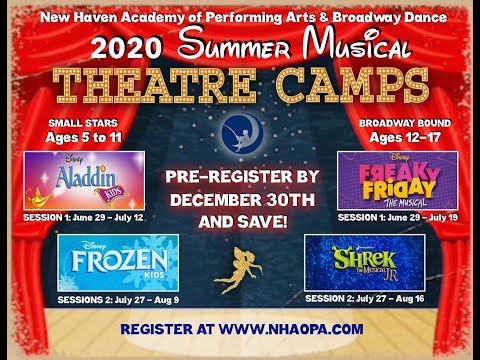 CT’s #1 Summer Musical Theatre Camp is Now Registering! Very  Limited Space Available! Get in before it’s too late!  Register HERE: https://www.nhaopa.com/summer-musical-theatre-camp.html by 3/15 and SAVE up to $200 OFF!!! New Haven Academy of Performing Arts Summer Musical Theatre 2020