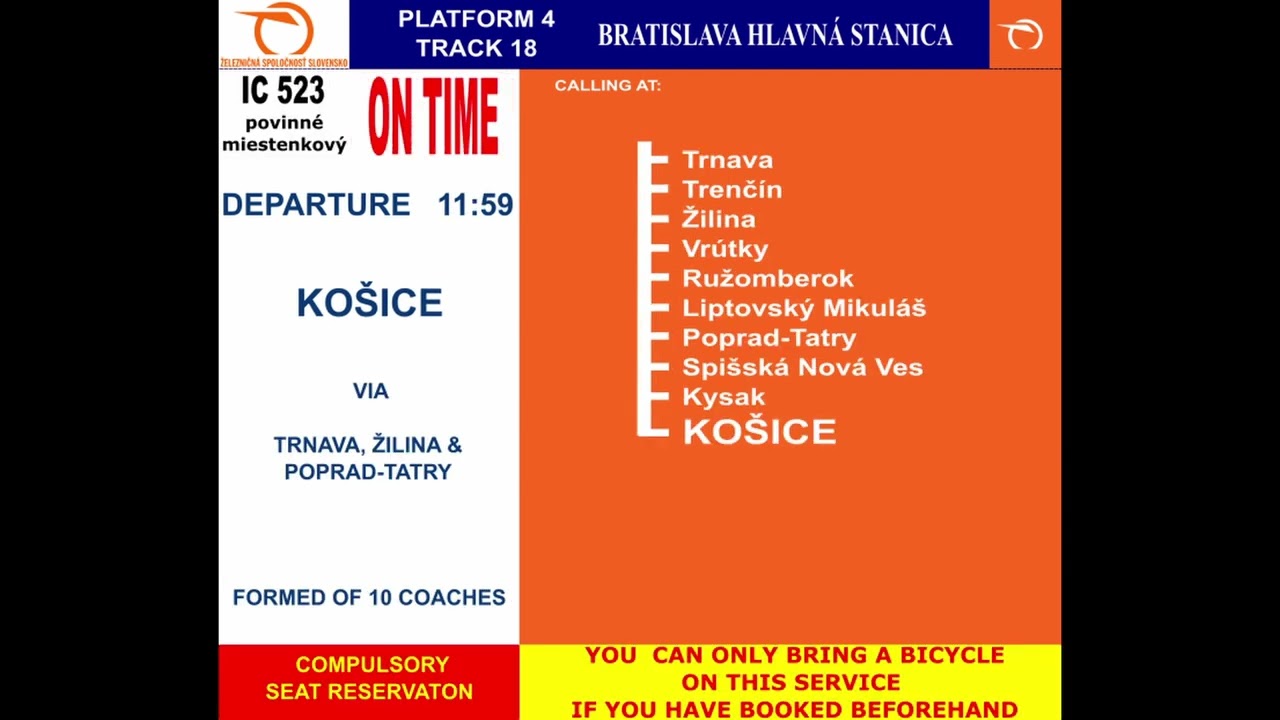 Bratislava hlavná stanica train announcements, hlášení ZSSK Iniss, Ján Homolka, part 1