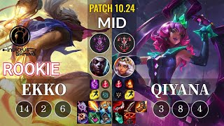 IG Rookie Ekko vs Qiyana Mid - KR Patch 10.24