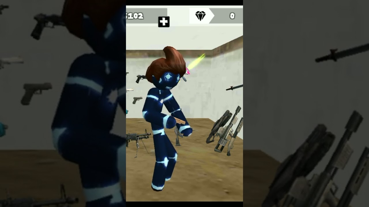 Neon blue iron stickman