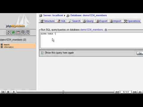 Running SQL queries on a database with phpMyAdmin   phpMyAdmin Tutorials   YouTube